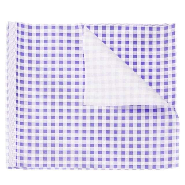 Uxcell 100pcs Hojas de Papel de Cera Cuadradas a Cuadros 11.81" x 11.81" para Papel de Hornear Sándwich, Púrpura