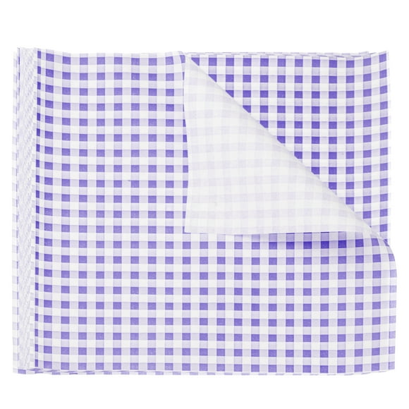 Uxcell 100pcs Hojas de Papel de Cera Cuadradas a Cuadros 11.81" x 11.81" para Papel de Hornear Sándwich, Púrpura