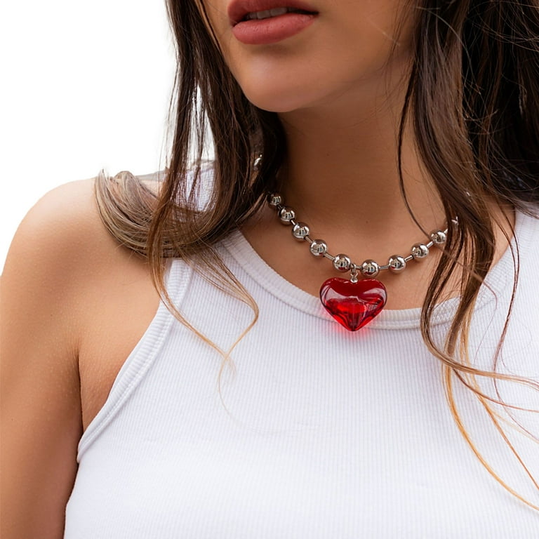 Chunky 2024 red necklace