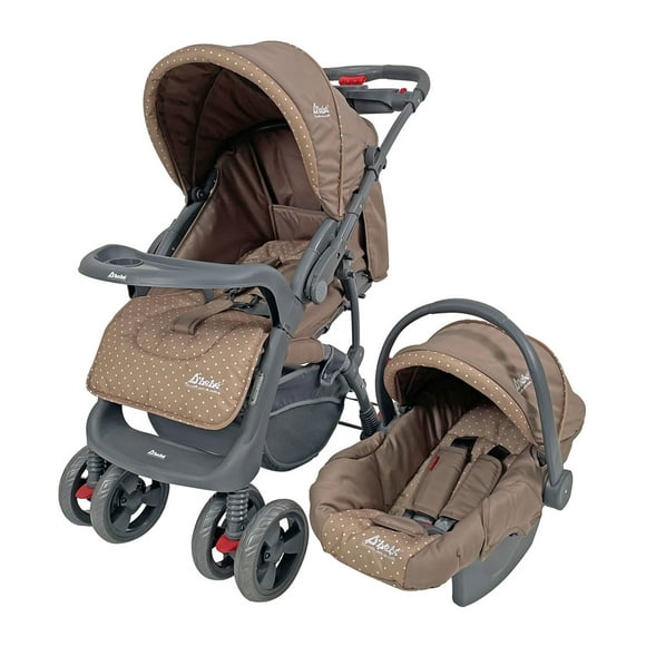 Carriola para Bebé de Viaje D'Bebe Aventura reversible con autoasiento Café Travel Sistem