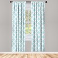 thumbnail image 2 of Ambesonne Floral 4-Panel Curtains, Modern Damask Style Motif, 56"x63", Sea Blue and White, 2 of 4