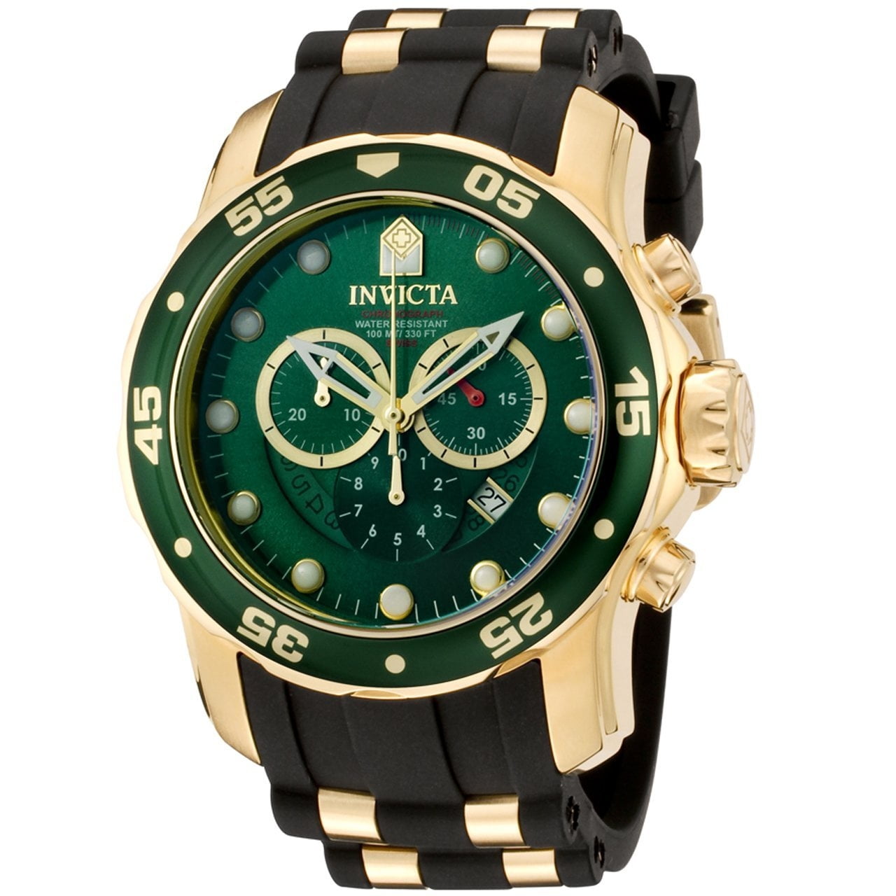 Invicta Men's 6984 Pro Diver Quartz Chronograph Green Dial Watch