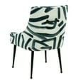 thumbnail image 3 of MEXIYA Irina Dining Chairt Ink Black Pattern and White Base Linen Upholstered Side Chair with Metal Black Leg…, 3 of 5