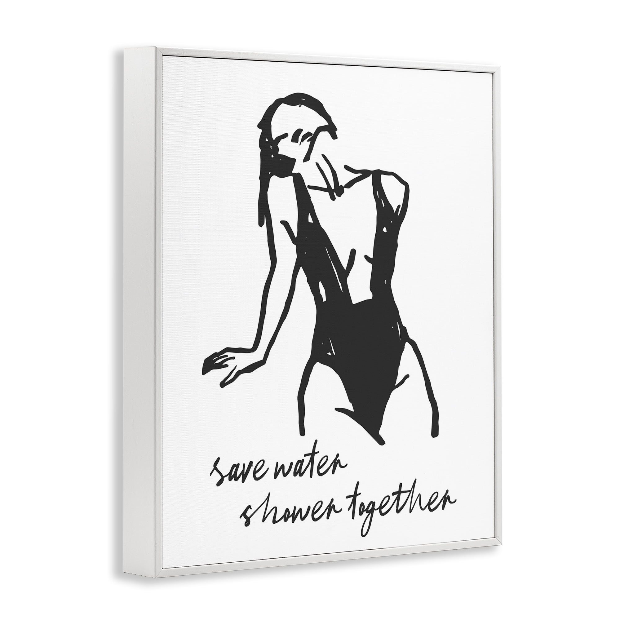 Stupell Industries Save Water Shower Together White Framed Giclee Art, design by Lettered and Lined