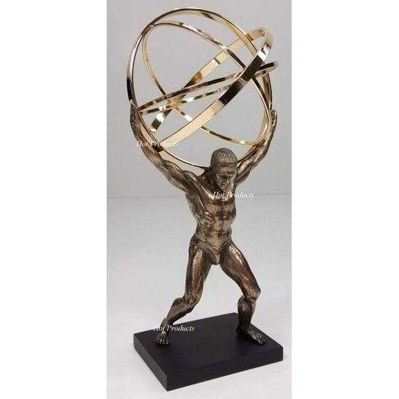 Veronese Design WU76696A4 Atlas Carrying the Celestial Spheres Greek Sculpture - Bronze