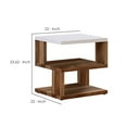 thumbnail image 5 of End Table with 2 Tier Shelves and Panel Legs, Brown and White - Saltoro Sherpi, 5 of 5