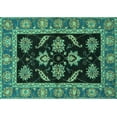 thumbnail image 1 of Ahgly Company Indoor Rectangle Oriental Turquoise Blue Traditional Area Rugs, 6' x 9', 1 of 4