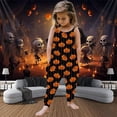 thumbnail image 2 of Weebloom Halloween Rompers For Girls Baby Pumpkin Prints Jumpsuit Sleeveless Outfits Clothes Leisure Onesie,Orange, 2 of 4