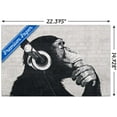 thumbnail image 3 of Chimp with Headphones on Wall Wall Poster, 14.725" x 22.375", 3 of 3