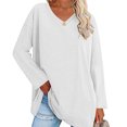 thumbnail image 3 of Jersey de color puro, blusa de mujer, camisa informal de manga larga, camisa de manga larga, resistente y resistente, 3 of 6
