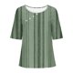 thumbnail image 4 of Tops de Lino para Mujeres Imprimir Suéter Cuello Redondo Manga Corta Superior Poliéster, Blusa de Moda Casual para la Primavera Y el Verano, 4 of 5
