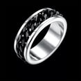 thumbnail image 2 of EOEMY Stainless Steel Band Wedding Ring Black Men'S Unisex Chain B423-10, 2 of 7