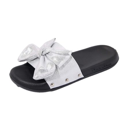 

Jsezml Sandals for Women Dressy Summer Bowknot Slippers Studded Open Toe Sandals Non-slip Comfort Indoor Outdoor Shoes