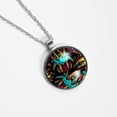 thumbnail image 4 of Print Stylish Glass Pendant Circular Necklace - Women's Fashion Jewelry Accessory, 4 of 5