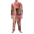 thumbnail image 3 of Balery Makeup Brush on Pink Glitter Pijama para Hombre de Dos Piezas con Manga Larga, Conjunto de Dormir y Descanso Suave con Bolsillos-Large, 3 of 7