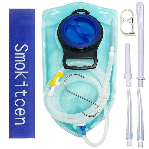 Smokitcen 2L Enema Bag Kit 5ft. Long Silicone Hose 3 MultiSize