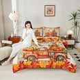 thumbnail image 4 of jejeloiu Autumn Harvest Pumpkin Full Size Comforter Sets,Fall Yall Maples Bedding Comforter Set,Cartoon Gnome Bedding Sets For Men Women,Microfiber Bedroom Decor Reversible,3-Piece, 4 of 8