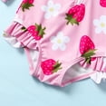thumbnail image 5 of Happy Town Toddler Baby Girls Clothes 0-24M Summer Long Sleeve Zipper One-Piece Swimsuit + Hat Bathing Suit, 5 of 7