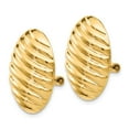 thumbnail image 2 of Real 14kt Yellow Gold Polished Button Non-pierced Omega Back Earrings; for Adults and Teens; for Women and Men, 2 of 3