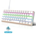 thumbnail image 3 of UHM 60% Wired Mechanical Gaming Keyboard,RGB Backlit Mini Keyboard with Blue Switch/Multimedia Keys,Waterproof Small Ultra-Compact 61 Keys Keyboard for PC/Mac Gamer,Typist,Travel,White, 3 of 10