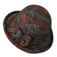 thumbnail image 2 of Only Moment Orange Women's Autumn Winter Floral Round Top Tweed 1925s Summer Winter Bucket Bowknot Cap Vintage Church Elegant Flower Fashionable Classic Hats Vintage Felt Cloche Hat M, 2 of 4