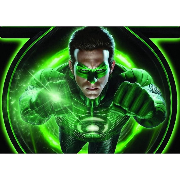 Póster para pared, pintura decorativa, linternas verdes, estilo retro, anime