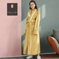 thumbnail image 6 of Seductiva Clothing Robes for Women Unisex Bathrobe Pocket Breathable Flannel Long Splicing Soft Sleepwear SPA Robe Soft Lightweight, 6 of 9