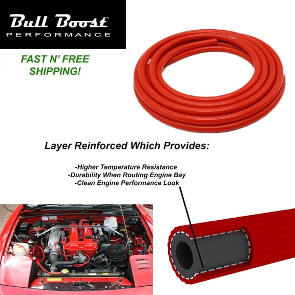 10mm 3/8" ID Vacuum Silicone Hose Racing Line Pipe Tube 3 Feet Per Order (RED)
