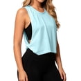 thumbnail image 3 of XINPING Workout Tank Shirts for Women, Quick Dry Ice Silk Athletic Crop Top, Loose Fit Lightweight Running Yoga Gym Shirts, 3 of 6