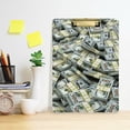 thumbnail image 5 of FMSHPON Dollar Bills Money Pattern Clipboard Hardboard Wood Nursing Clip Board and Pull for Standard A4 Letter 13x9 inches, 5 of 7