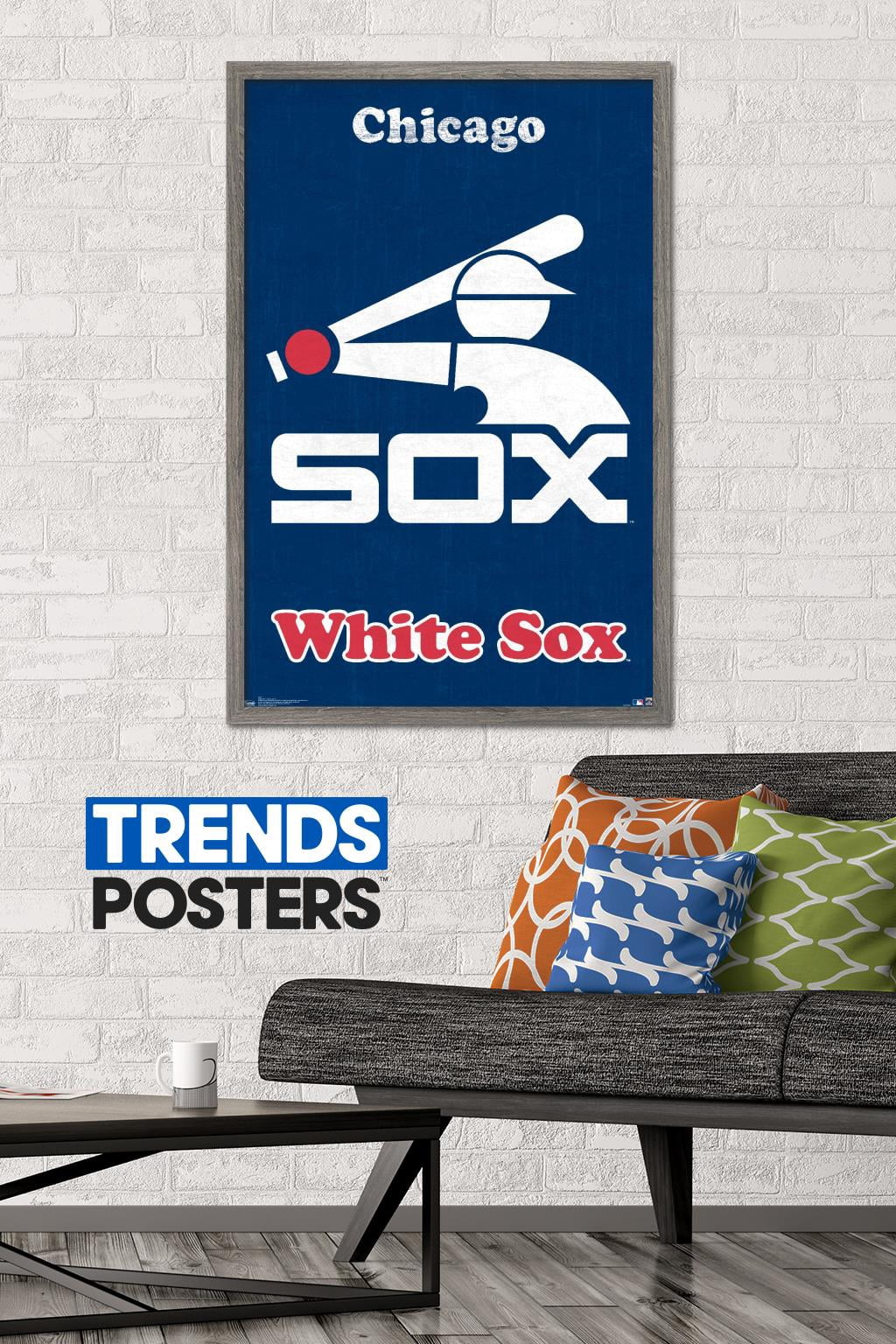 MLB Chicago White Sox - Retro Logo Wall Poster, 22.375" x 34", Framed