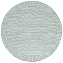 SAFAVIEH Marquee Linda Geometric Area Rug, Turquoise/Grey, 6' x 6' Round