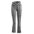 thumbnail image 3 of Hfyihgf Womens V-Crossover Flared Leggings Plaid High Waisted Casual Cute Stretchy Full Length Workout Elegant Yoga Pants(Black,L), 3 of 4