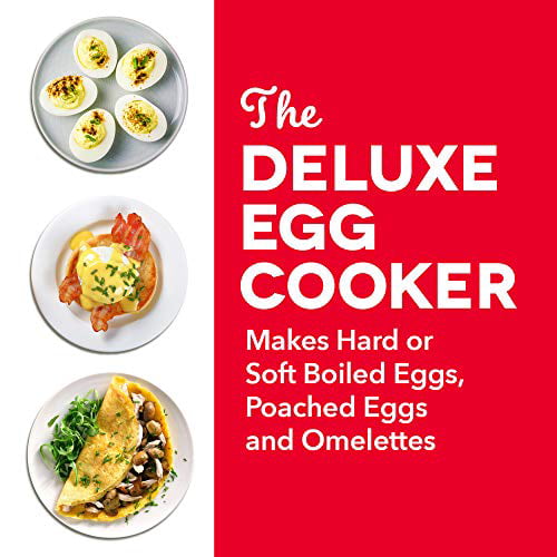 Scrambled Renewed Dumplings & More White Dash DEC012WH Deluxe Rapid Egg Cooker: Electric Steamed Vegetables 12 Capacity for Hard Boiled Seafood Omelets Poached 