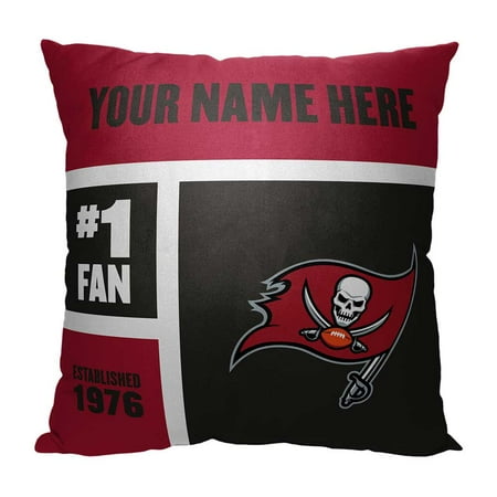 Tampa Bay Buccaneers NFL "Color Block" Personalized 18" x 18" Pillow