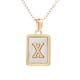 thumbnail image 2 of Collar para mujer, joyería para mujer, collar de acero inoxidable con letras para mujer, oro, titanio 26, collar con colgante inglés., 2 of 4