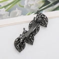 thumbnail image 3 of Unique Bargains 4-Leaf Rhinestones Barrettes Stylish Hair Black, 3 of 5