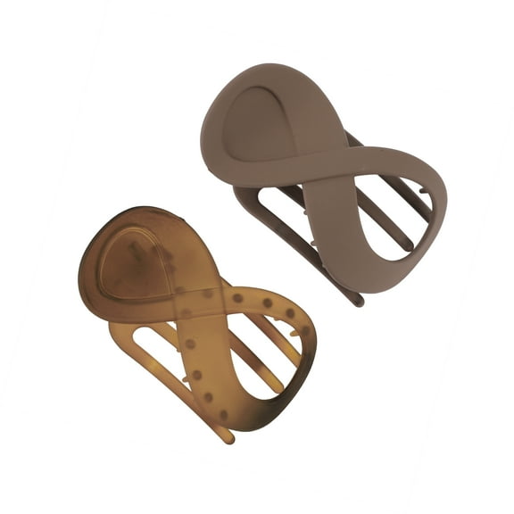 Vocoste Flat Hair Clips for Women Flat Claw Clips for Thick Hair Amber Brown 2pcs