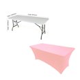 thumbnail image 5 of Gowinex Pink 6 ft Spandex Tablecloth Stretch Fitted Table Cover, 5 of 5