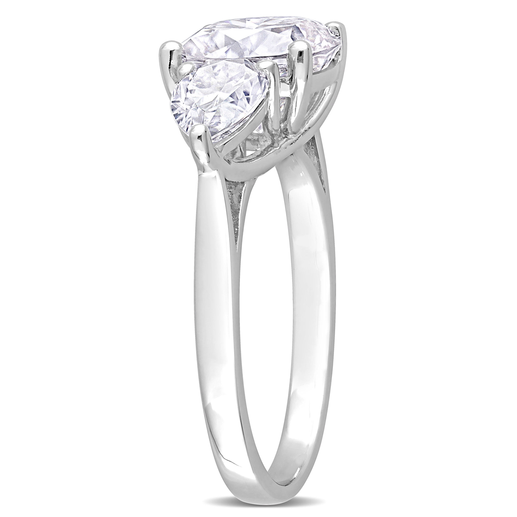 Everly Women's Created Moissanite Sterling Silver Engagement Ring