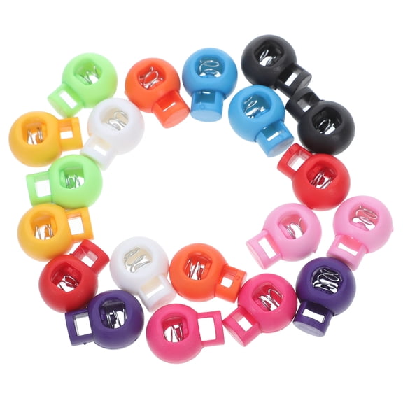 Raindrops 20pcs Single Hole Round Plastic Cord Locks for Drawstrings Shoelaces Adjustable Round Cord Stops for Backpacks