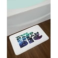thumbnail image 2 of Saying Bath Mat, Work Hard Dream Big Typography Double Exposure Polygon Philosophy, Plush Bathroom Decor Mat with Non Slip Backing, 29.5" X 17.5", Jade Green and Persian Blue, by Ambesonne, 2 of 2