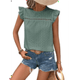 thumbnail image 2 of Women'S Round Neck Cap Sleeve Top Light Green XL, 2 of 5