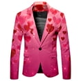 thumbnail image 6 of ASFGIMUJ Men's Valentine's Day Suit Set Heart Print Blazer Jacket and Pants 2-Piece Novelty Party Outfit, 6 of 6