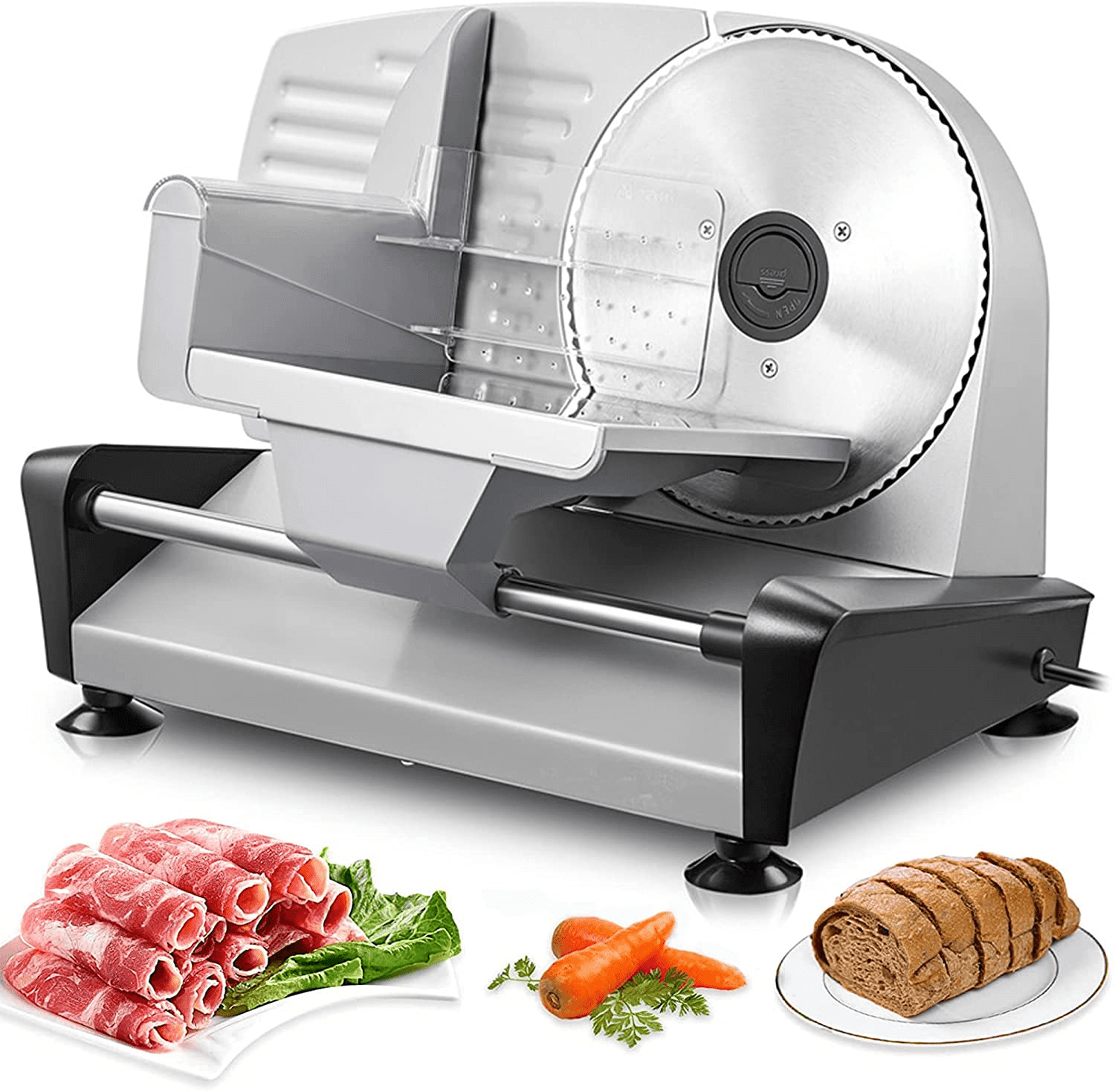 AICOK Meat Slicer, Electric Deli Food Slicer with 7.5” Removable