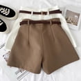 thumbnail image 5 of ZenCart Women Suit Shorts High Waist Zipper Fly Solid Color Casual Suit Shorts with Pockets Versatile Summer Shorts, 5 of 8