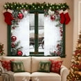 thumbnail image 4 of Merry Christmas Blackout Curtains for Bedroom Living Room Snow Scene Evergreen Bough Red Balls Darkening Grommet Curtain Window Drapes Treatment Room Decor, 4 of 4