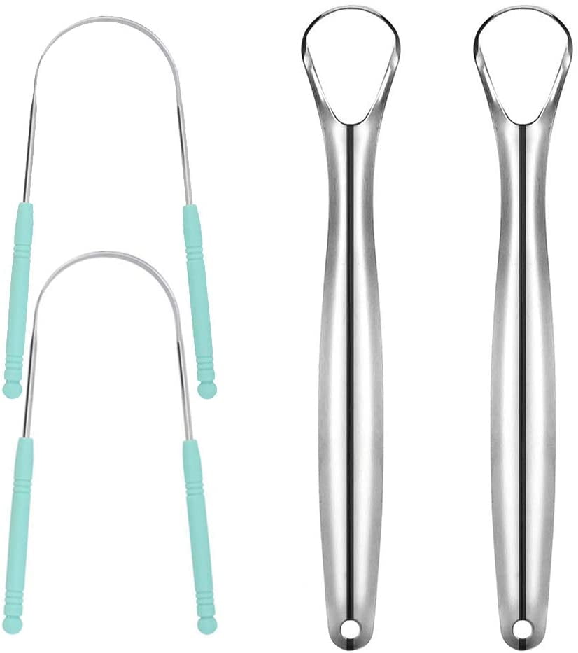 Tongue Scraper, Stainless Steel Tongue Cleaners Tongue Brush Oral