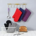 thumbnail image 2 of Clwellge Solid Purple 100% Cotton Oven Mitts for Kitchen Baking and BBQ, 2 Count, 2 of 8