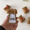 thumbnail image 4 of Veeki Mini Bear Display Box Flocking Cute Space Saving Jewelry Storage Case, Small Lightweight Jewelry Storage-051603, 4 of 5